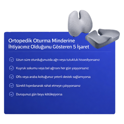 Redkip Ergonomik Ortopedik Oturma Minderi | Bel ve Kuyruk Sokumu Destekli Konfor